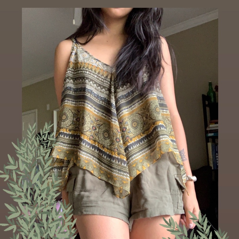 BCBGMAXAZRIA kassidee boho handkerchief shirt